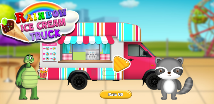 彩虹冰淇淋车图片